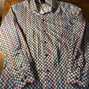 Stylish J Cado Multicolor Geometric Men's Long Sleeve Shirt
